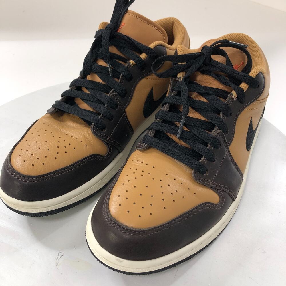 Nike Jordan 1 Low HQ3603-201 Flax Men's 8.5 Lace Up Sneakers Shoes Brown